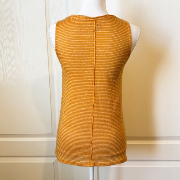 Sundance 100% Linen Yellow Striped Tank Top Blouse Women’s Small - Picture 6 of 9